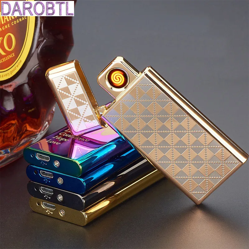 Flip switch double sided electronic cigarette lighter USB charging