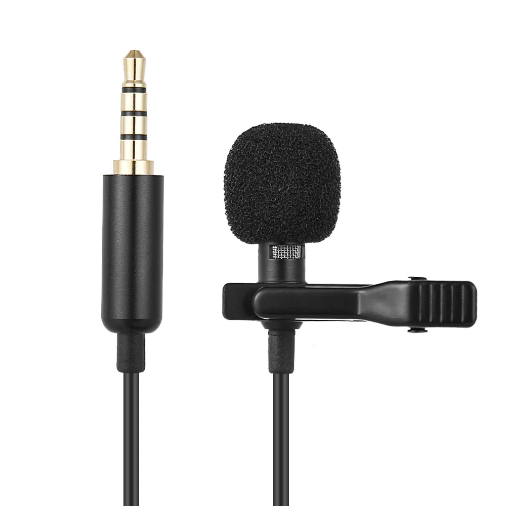Andoer EY-510A Mini Portable Clip-on Lapel Lavalier Condenser Mic Wired Microphone for iPhone Smartphone DSLR Camera PC Laptop