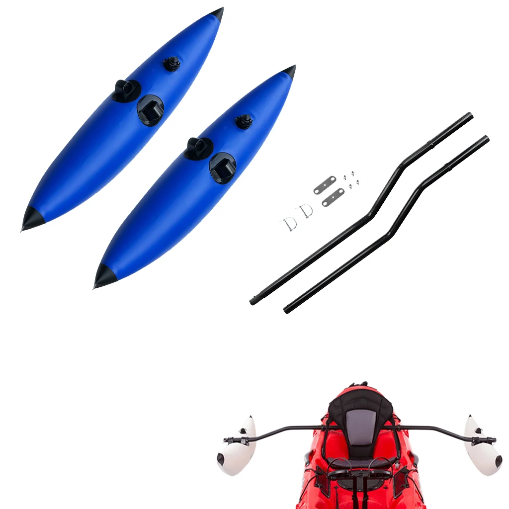 2 X PVC Inflatable Outrigger Stabilizer & Sidekick Ama Kit For Kayak Fishing