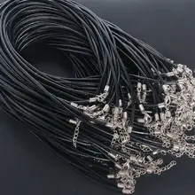 15 черного цвета из настоящей матовой кожи шнурок для подвески 3 мм(ширина)/застежками 45 см