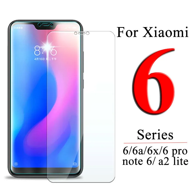 Protective Glass for xiaomi mi a2 lite redmi 6a note 6 pro glas tempered a6 protecting film 9h protect | Мобильные телефоны и
