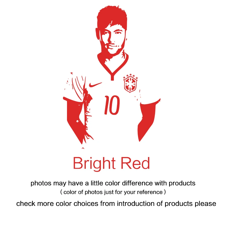 Художественный дизайн дешевое украшение для дома виниловая наклейка на стену на футбольную тематику Съемный Декор для дома знаменитый футболист наклейка - Цвет: Красный