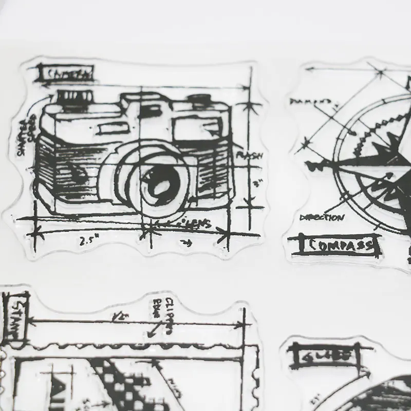 Всемирное путешествие самолет камера компас силиконовый штамп Прозрачная мягкая печать diy Скрапбукинг Подарочная открытка ручной работы фотоальбом штампы