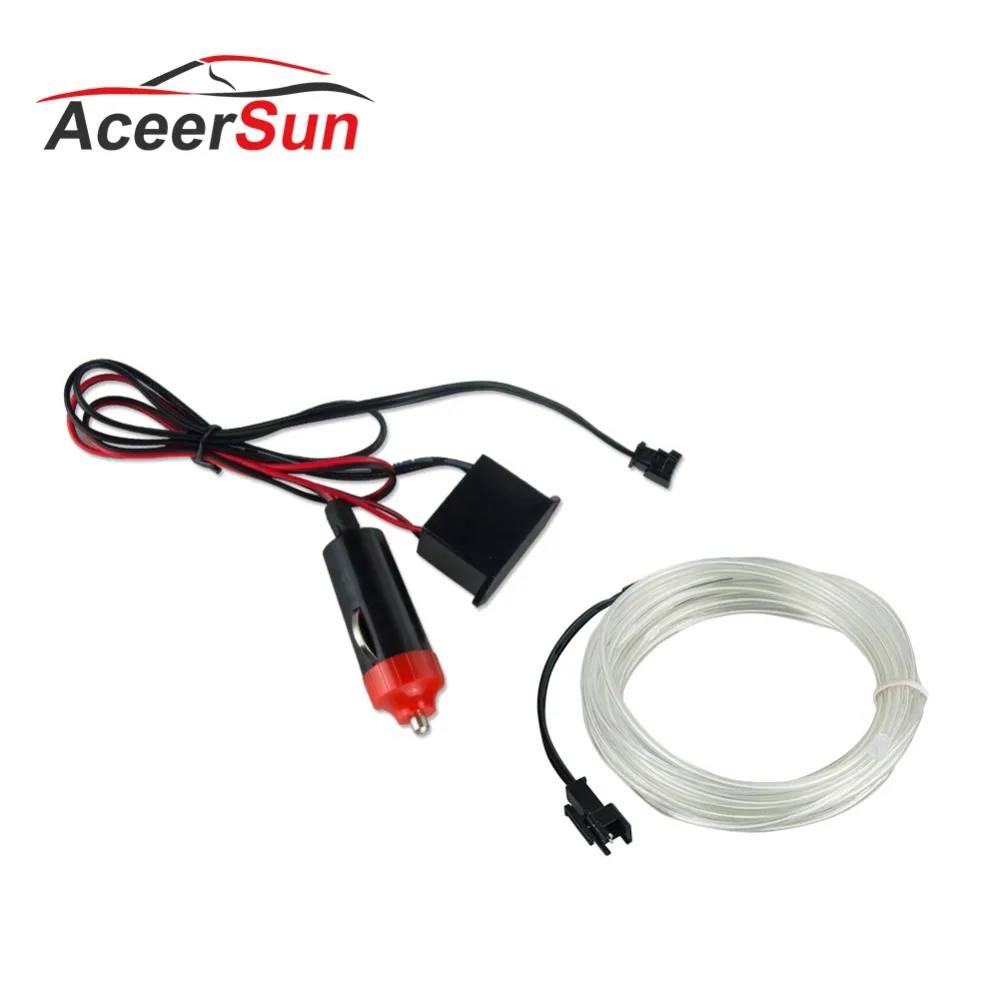 

LED Car Styling Ice blue color 1M 2M 3M 4M 5M Ambient Light Flexible Neon Strip led Car Interior Lights Trim El Cold Light 12V