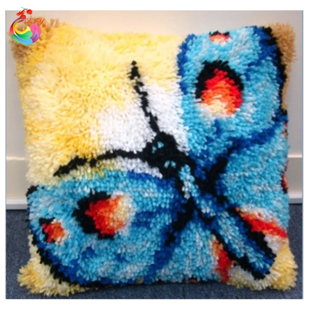 Latch Hook Cushion Kits Gift Unfinished Yarn Embroidery Set Pillowcase