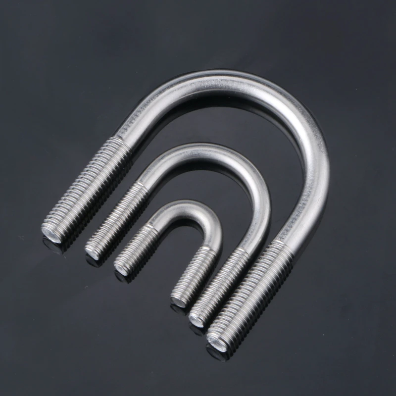 

2PCS M6 304 Stainless Steel U Screw U Bolt Fixed Card Riding Card Pipe Clamp Hoop