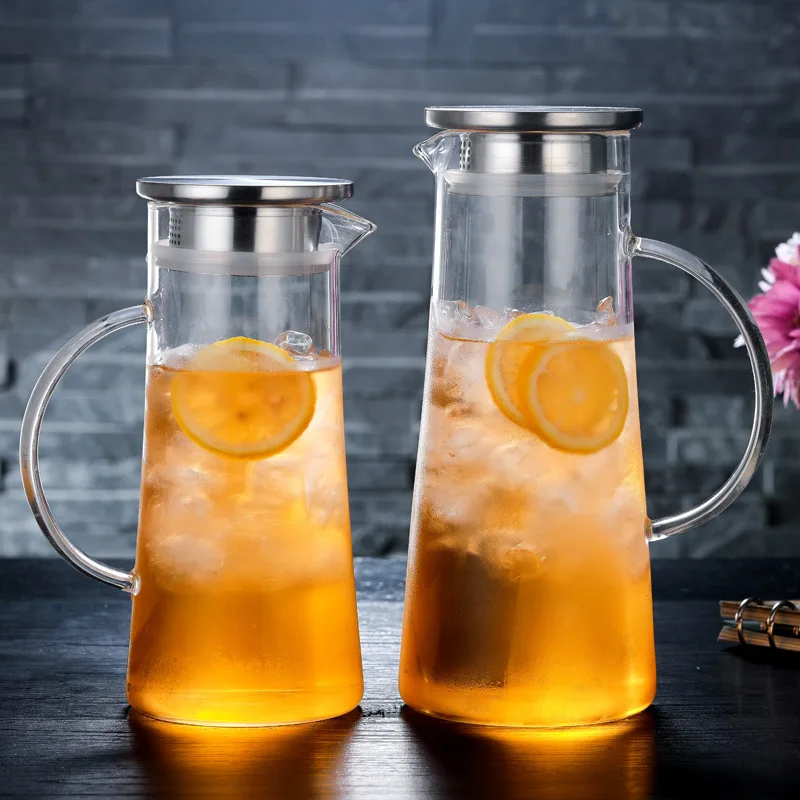 1 Pcs Glass Pitcher Hot/Cold Water Jug Milk Pitcher Juice e Iced Tea
