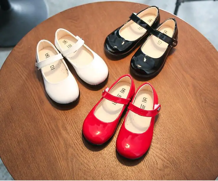 Girls PU leather princess shoes spring autumn children's shoes school girl casual footwear teenage wedding party dance