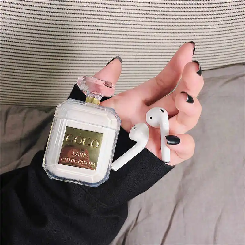 Luxury Transparent Perfume Bottle Earphone Case For Apple