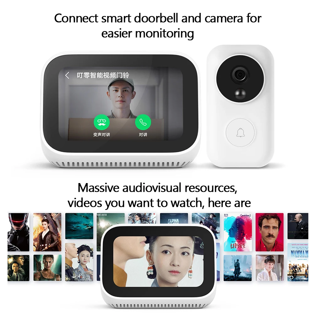 Xiaomi xiaoai Bluetooth 5 0 колонка с сенсорным экраном цифровой дисплей будильник Wi Fi