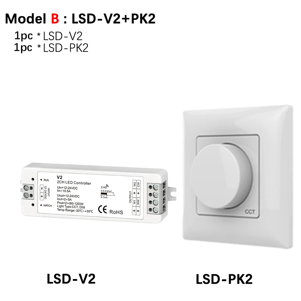 Lisxchda теплый белый свет/холодный белый двойной Цвет Светодиодные ленты 4-Зона CCT DC12V 24V 10A 2,4G RF Беспроводной с Wi-Fi и дистанционным управлением Совместимость - Цвет: Model B
