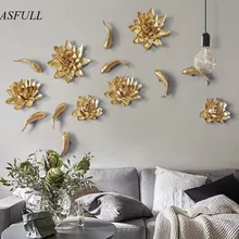 Decorações de parede europeias de flor de resina, acessórios de decoração para casa, fundo de tv, decoração macia