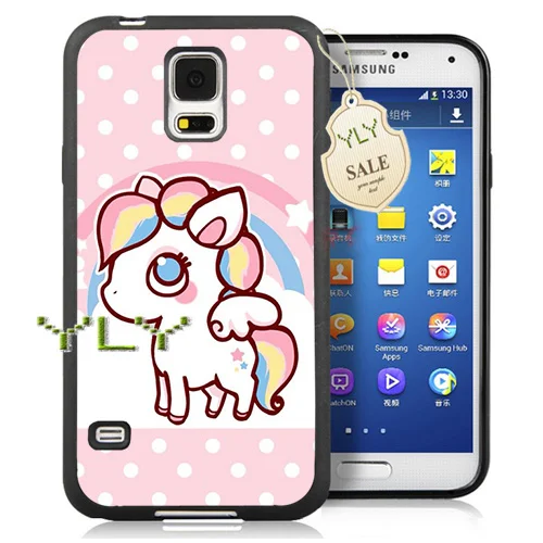 Розовый единорог мягкая край жесткий назад сотовый телефон случаях для samsung s3 s4 s5