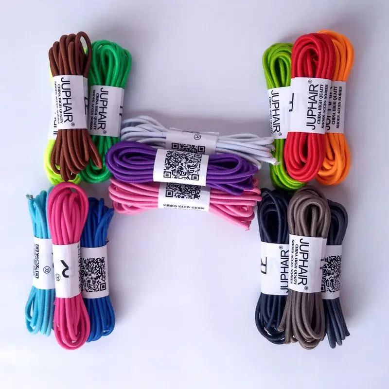 JUP 12 Pairs New Round Fashion Funny Gadgets Convenient Lock Colorful Elastic No Tie Silicone Shoelaces Lazy Shoes Laces Sneaker