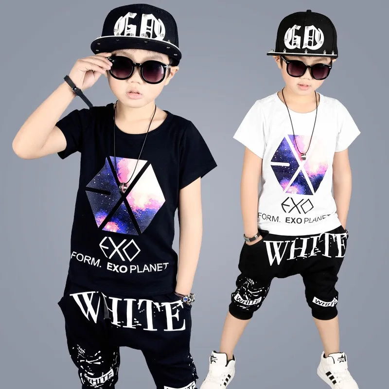 Buy 4 10 years old boys clothing set Spring 2017 new