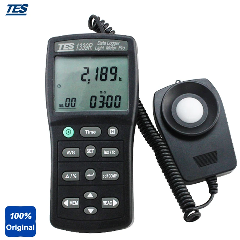 TES-1339R цифровой Lux Light Meter точная и мгновенная реакция световой измерения интенсивности Регистратор данных