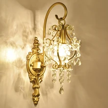 

French crystal wall lamp living room bedside mirror front lamp modern corridor aisle bedroom European American style lighting