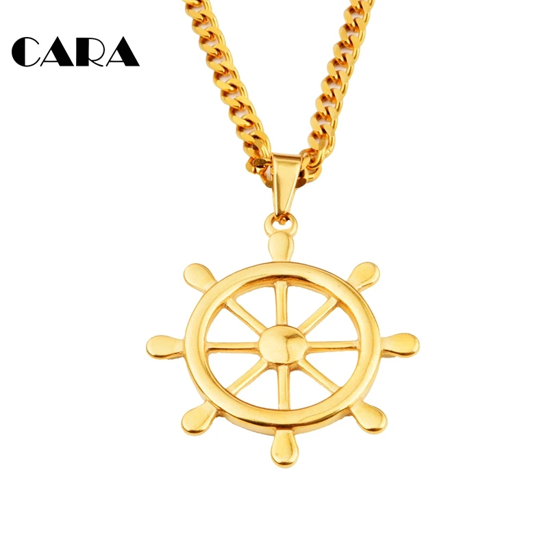 

New Arrival Fashion Gold plating necklace rudder necklaces for men pendant necklace free shipping ,CAGF0039