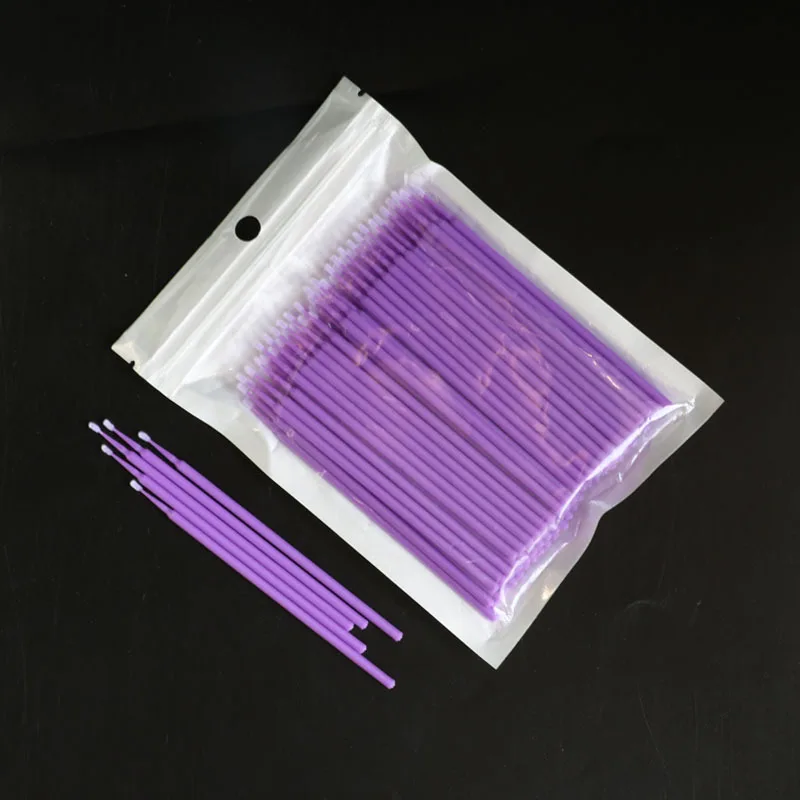 Aplicador de Extensão dos Cílios Semi Permanente Bordado Algodão Cotonetes Micro Escova Swab Lint Tatuagem Descartável Individuais 10*100 Pcs 12 de Extensão Dos Cílios Individuais