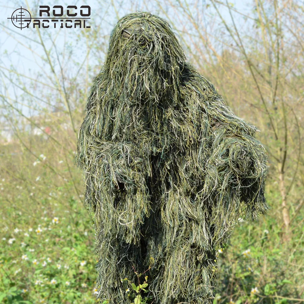 ROCOTACTICAL Advanced 3D Камуфляжный костюм легкий военный снайперский Ghillie костюм страйкбол Пейнтбол Wargame камуфляж костюм Лесной