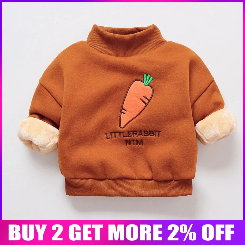 

Bibicola winter cartoon thicken warm velvet long sleevees baby boys girls sweatshirts clothing sport set for boys tracksuit kids