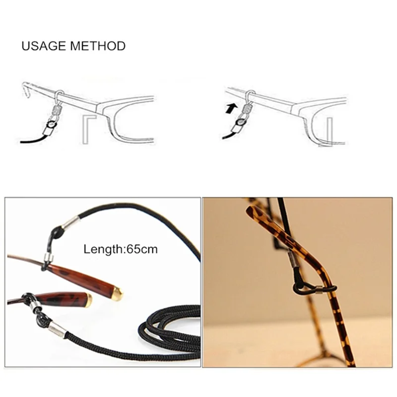 SWOKENCE 6 шт/лот черный нейлоновый шнур шнурок для очков держатель очков Солнцезащитные очки для чтения шейный ремешок G109