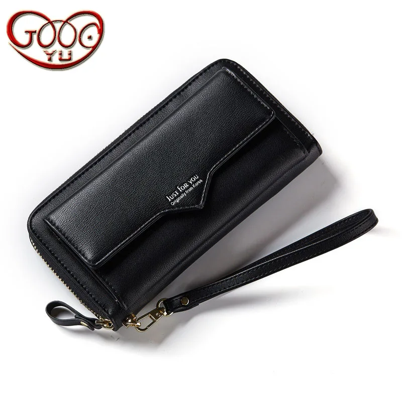 

New ladies PU leather wallet Japan and South Korea simple long zipper multi-card large capacity portable change bag