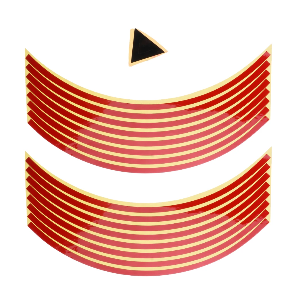 Motorcycle Rim Tape Reflective Wheel Stickers Decals Set Kit 17 Inch Pre-Curved For Easy Installation