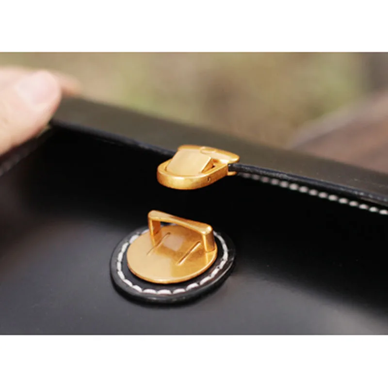 AETOO Black first layer leather small square bag new retro art single shoulder diagonal package flip lock buckle handbag