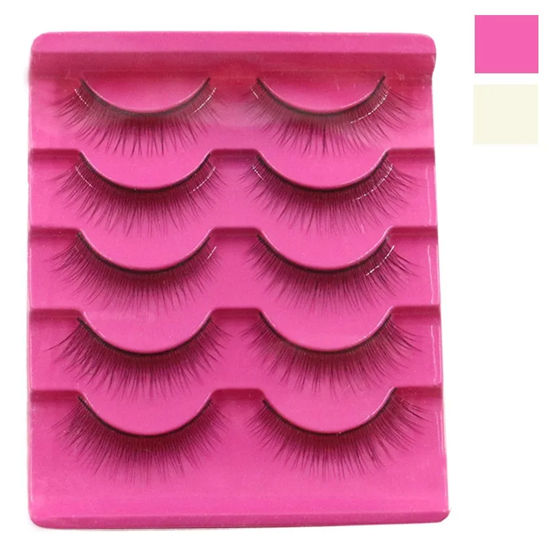 

5 Pairs Fashion Women Soft Natural Long Cross Fake Eye Lashes Handmade Thick False Eyelashes Extension Beauty Makeup Tools #2
