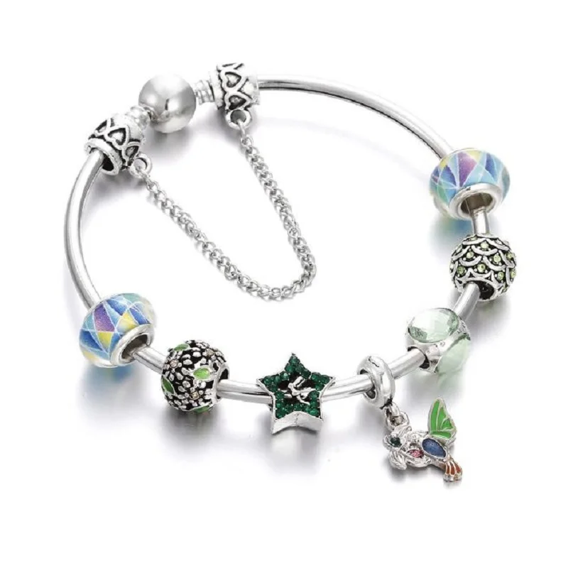 

Exquisite fashion creative fine round bracelet bracelet Pan Jia silver bracelet small fresh green bracelet