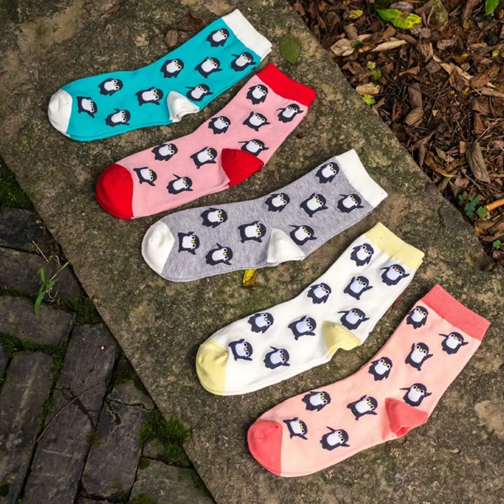

1 Pair Fashion Winter Autumn Cartoon Penguin Animal Women Cotton Short Casual Socks Ankle Socks Lady Warm Sock
