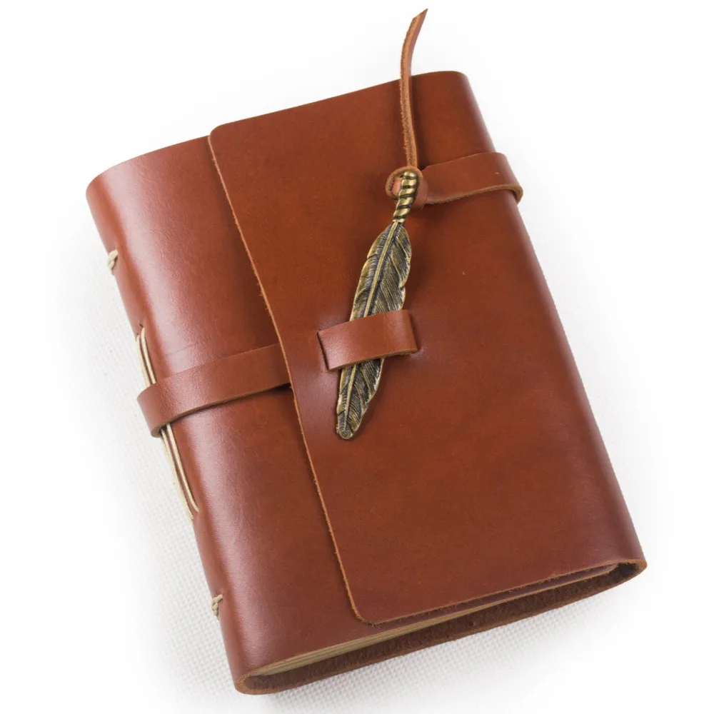 Anciccraft кожаная тетрадь для дневника с винтажным пером A5 A6 пустой выстроились крафт бумага ручной работы с подарочной коробкой