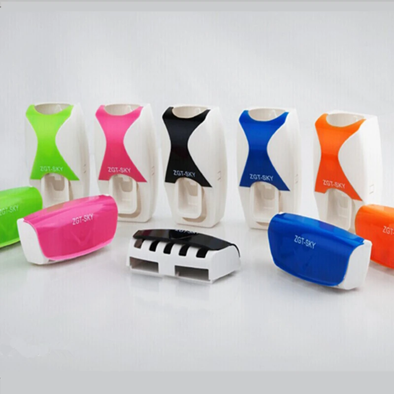 1 Set Creative Automatic Plastic Lazy Toothpaste Dispenser 5 Toothbrush Holder S