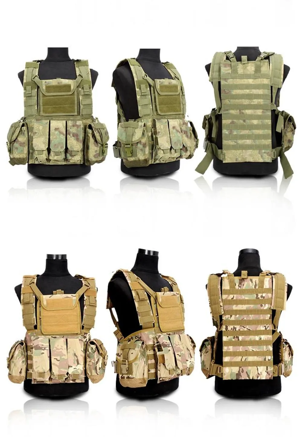 Molle Canteen tactical vest sports Hydration Combat RRV Vest CB OD BK AT FG Multicam (4)