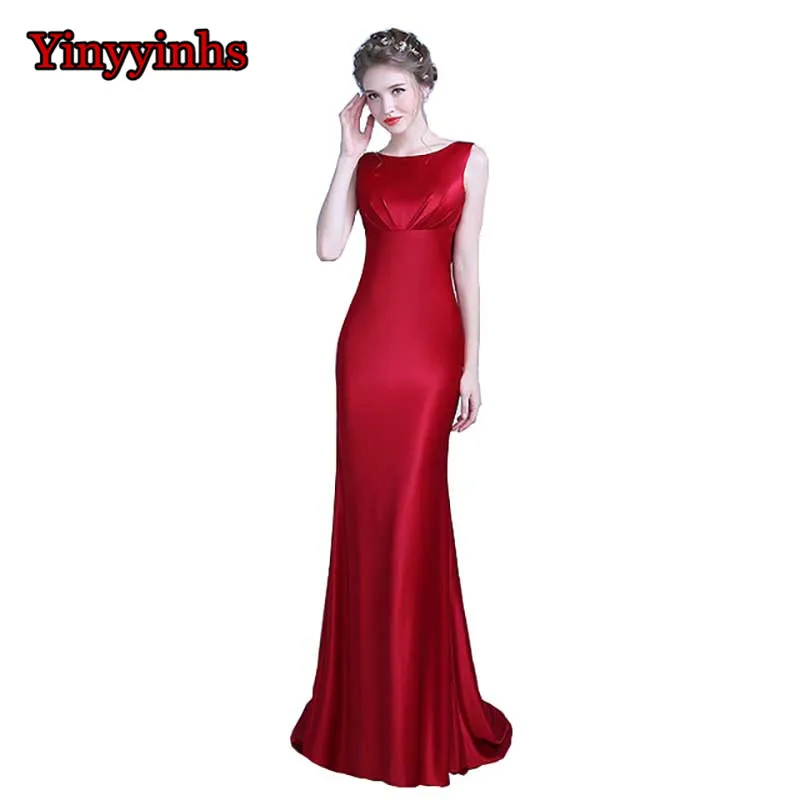 

Yinyyinhs Real Picture Prom Dresses Sheath Sleeveless Vestido Formatura Prom Dresses Long Vintage Evening Gown CG007