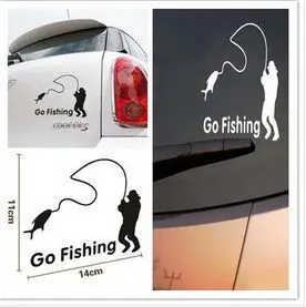 Go Fishing Cartoon Car Styling Stickers For skoda octavia a 5 7 fabia rapid yeti car emble |