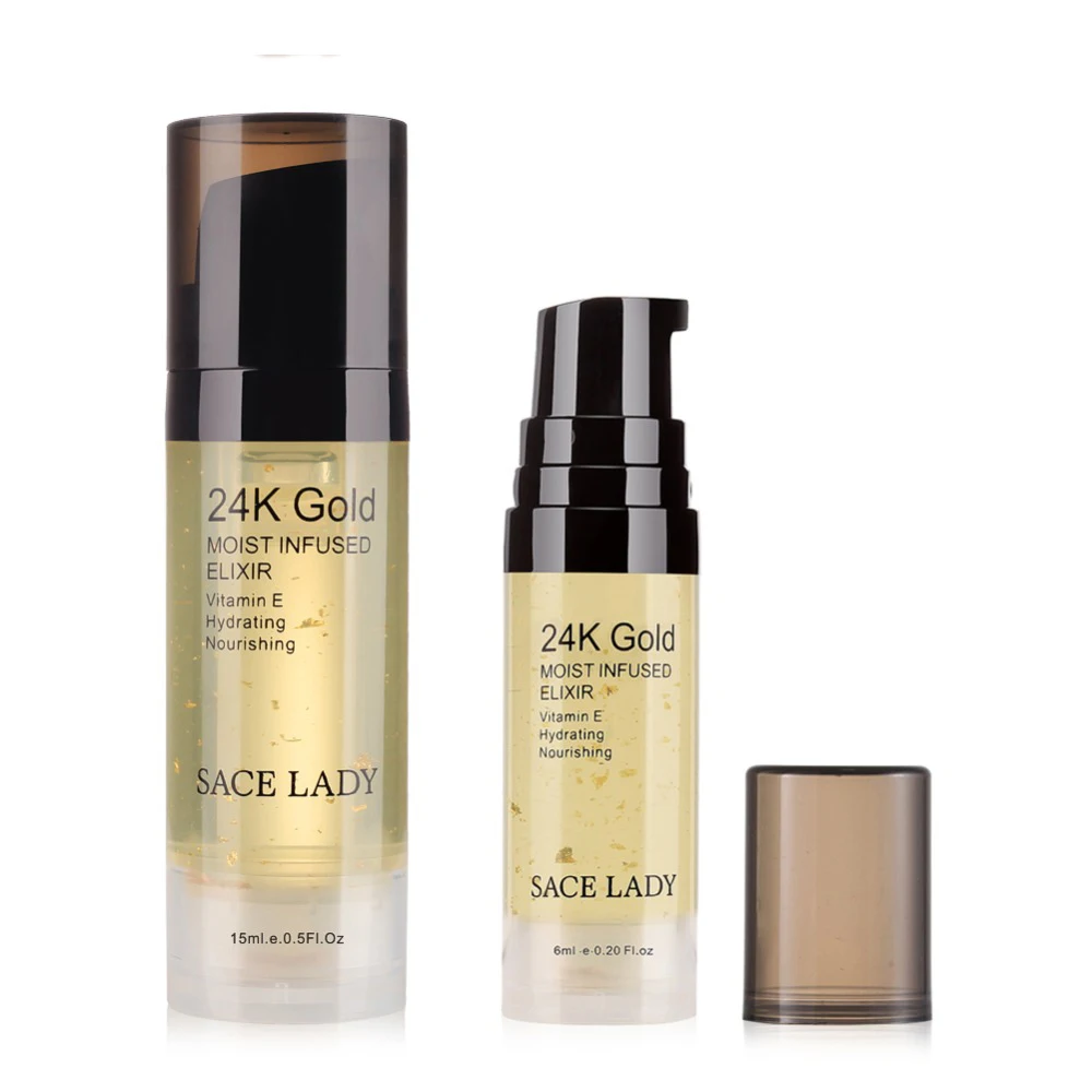 SACE LADY 24K Gold Elixir масло для макияжа лица грунтовка 6 мл профессиональная УВЛАЖНЯЮЩАЯ