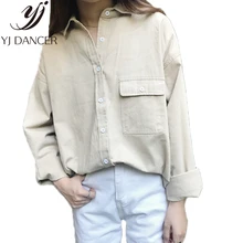 Весна-Осень, новинка размера плюс, модная женская Повседневная Свободная однотонная джинсовая рубашка в стиле ретро, Женское пальто Ljj0095