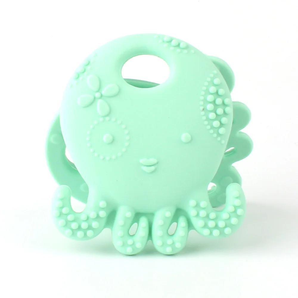Keep& Grow 1 шт. Детские Прорезыватели в форме осьминога BPA бесплатно пищевой силиконовый Прорезыватель для зубов для малышей игрушки для прорезывания зубов Ожерелье Подвеска подарок для душа - Цвет: 38