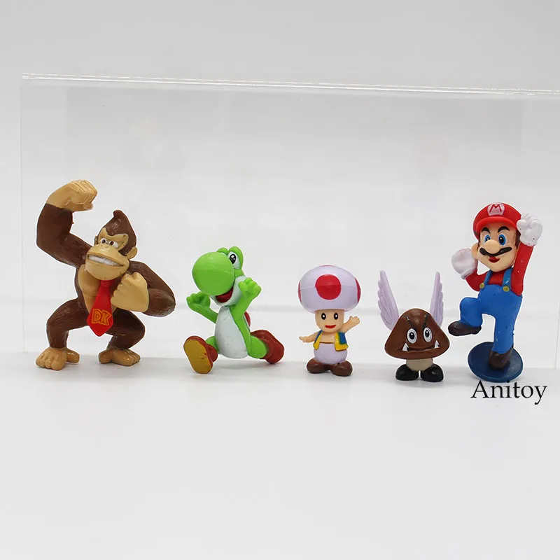 Wholesale Retail Free Shipping Plastic Super Mario Bros PVC Action figures Toys Dolls 18pcs/set KT3863