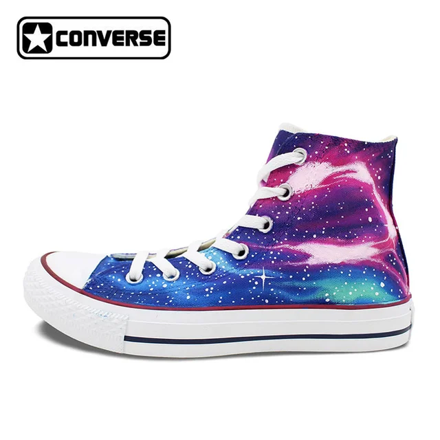 High Top Converse All Star Shoes Blue Purple Nebula Galaxy Custom ... High Top Converse All Star Shoes Blue Purple Nebula Galaxy Custom Design Hand Painted Canvas Shoes