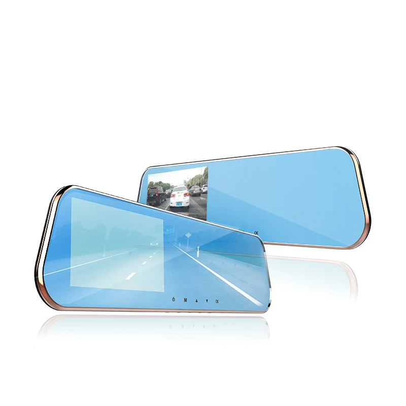 E-ACE Car Dvr Auto Digital Video Recorder Rear View Mirror With Camera FHD 1080P Dashcam Dual Lens Parking Monitor Registrator