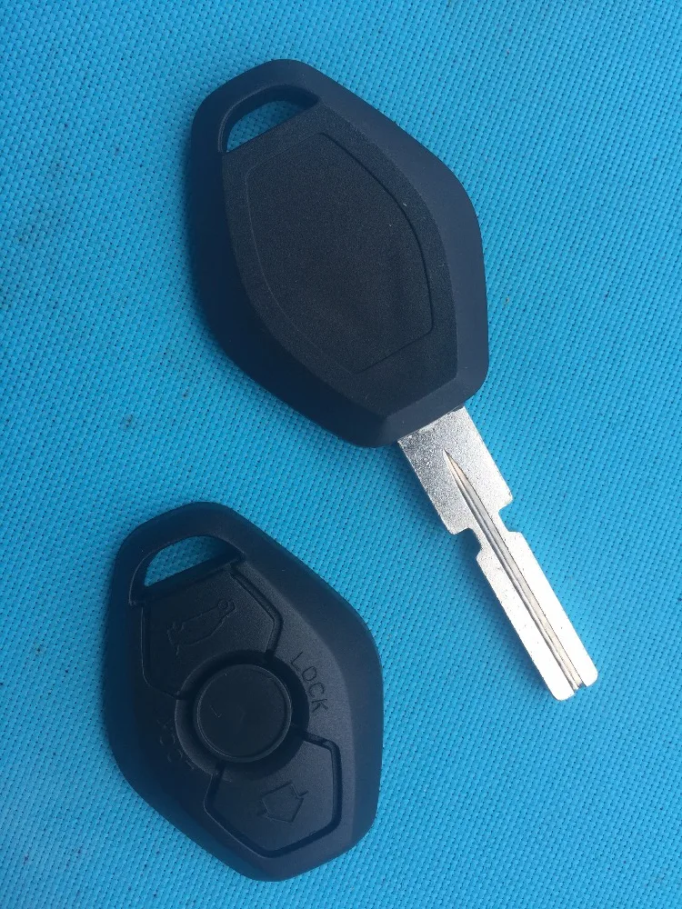 

For BMW 3, 5, X series 3 BUTTON REMOTE KEY FOB Case with blank blade HU58 uncut shell no logo