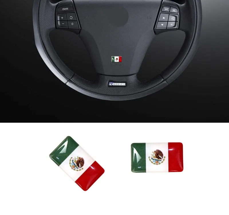 150 Pieces Interior Mexico Flags Car Steering Wheel Emblems Estados
