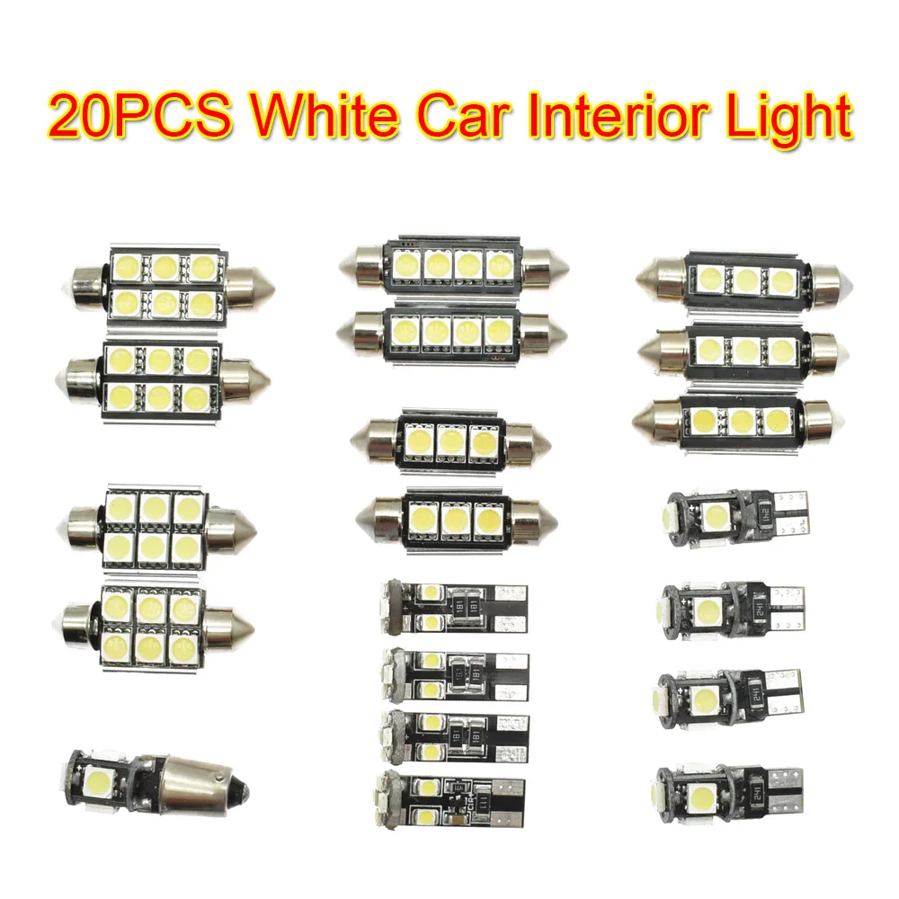 

20Pcs White Car Interior LED Light Reading Tread Car Light Kit For Mercedes Benz C Class W204(2008-2015)