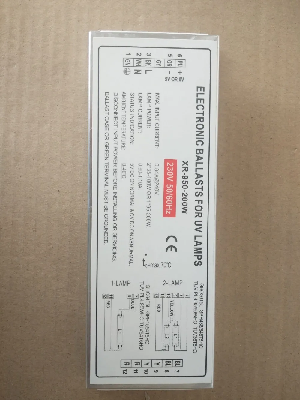 

Ballast Warranty for one year XR-950-200W, UV town flow.