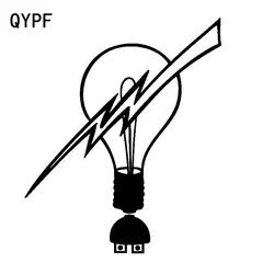 QYPF 14,7 см * 17,1 см Яркий Простой лампочка разрушенные молния Электрический новый прилив винил автомобиля Стикеры реалистичные наклейка C18-0949