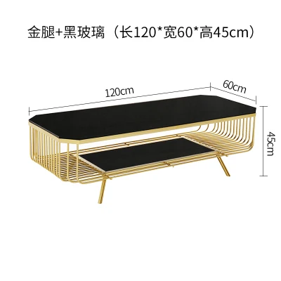 Луи Мода Скандинавская гостиная мраморный чайный столик Железный арт прямоугольный минималистичный современный маленький тип закаленное стекло - Цвет: 1.2 meters