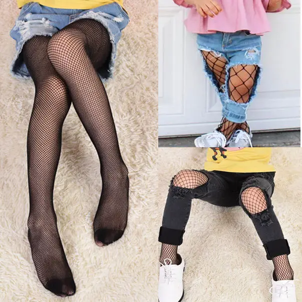 Kids Baby Girls Black Big Medium Small Mesh Fishnet Pantyhose Stockings Tights Baby Fashion Fish net Stockings